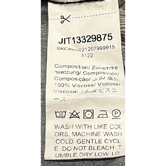 EMERY ROSE MIDI ABOVE ANKLE SLEEVELESS A-LINE DRESS, WOMENS-XL-TAN & BLACK ABSTR - Picture 9 of 9